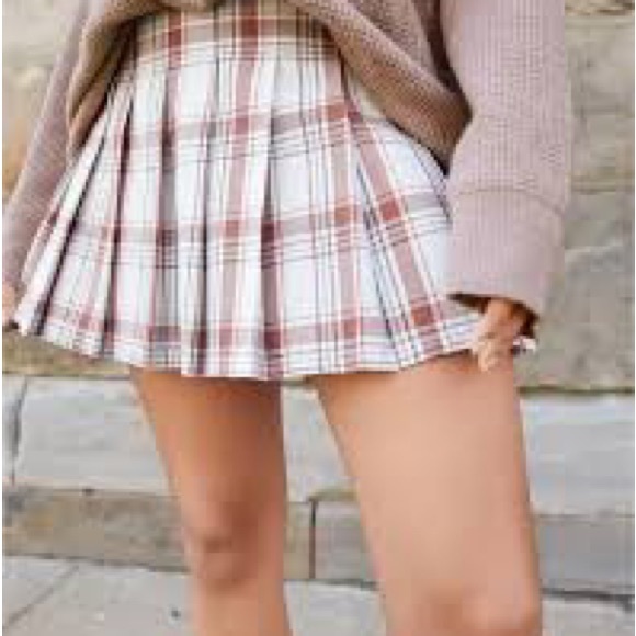 Aerie pleated plaid mini skirt sz M - Picture 1 of 8